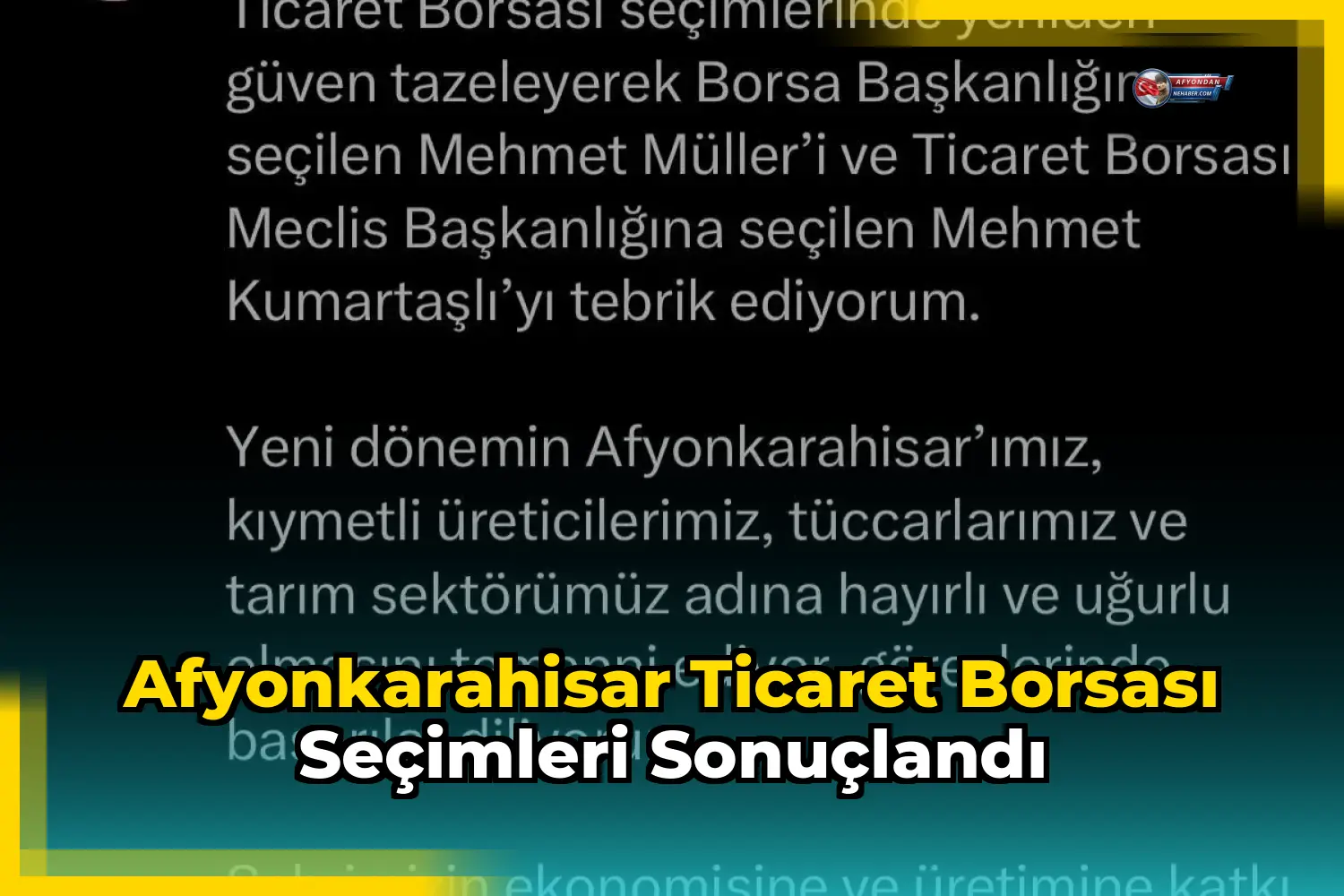 Afyonkarahisar Ticaret Borsası Seçimleri Sonuçlandı