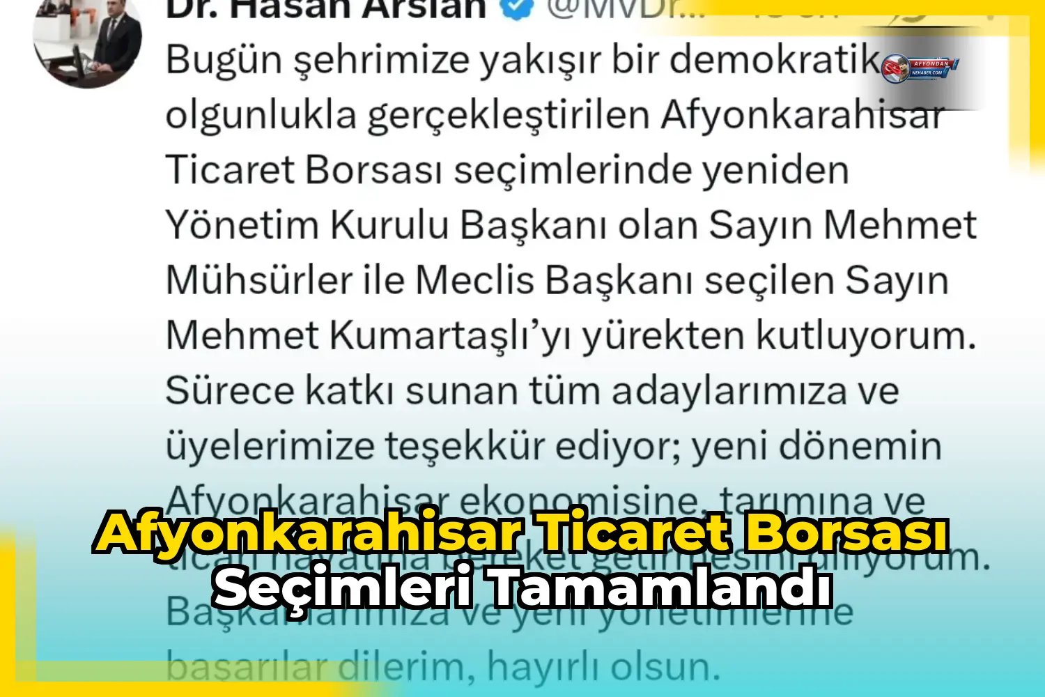 Afyonkarahisar Ticaret Borsası Seçimleri Tamamlandı