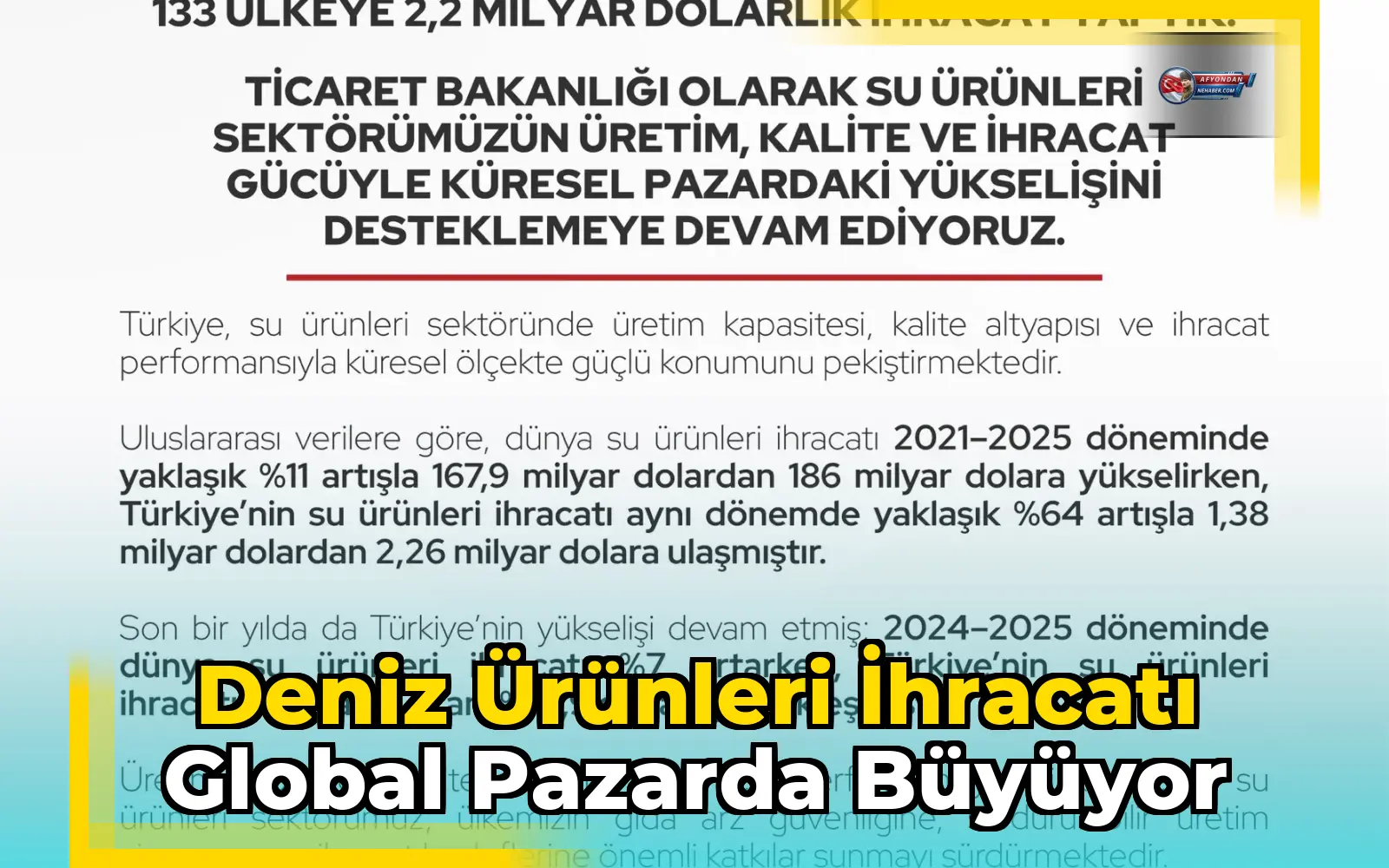 Deniz ürünleri ihracatı global pazarda büyüyor