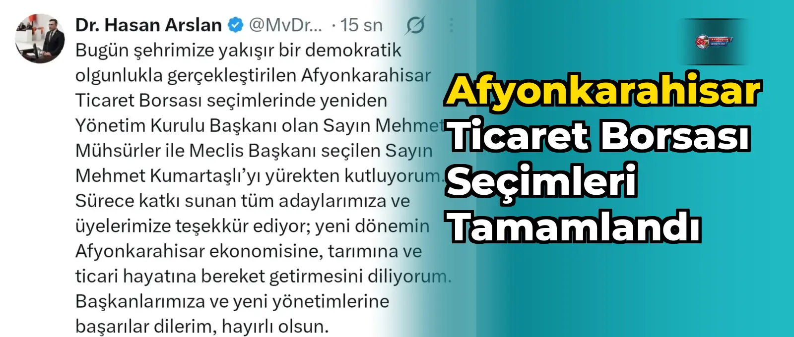 Afyonkarahisar Ticaret Borsası Seçimleri Tamamlandı