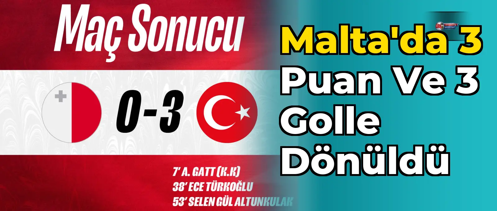 Malta'da 3 Puan ve 3 Golle Dönüldü